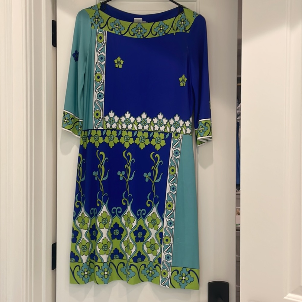 Donna Morgan dress. Size 4. Blue and green